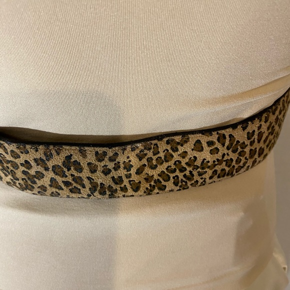 Express Vintage Genuine Leather Leopard Belt S - Picture 2 of 6